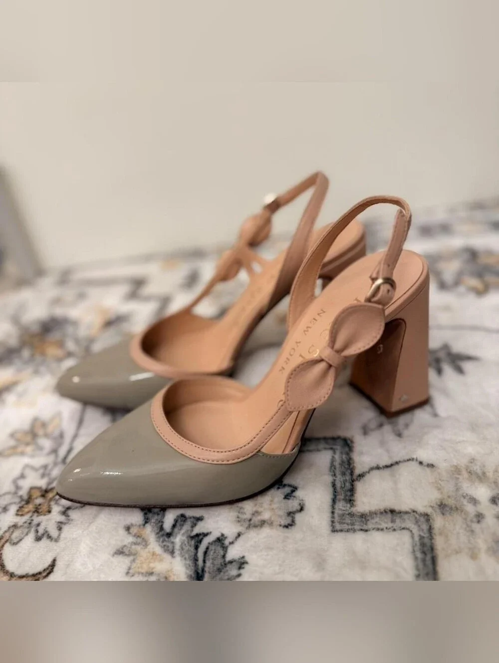 Kate Spade Two-Tone Pointed Toe Bow Heels